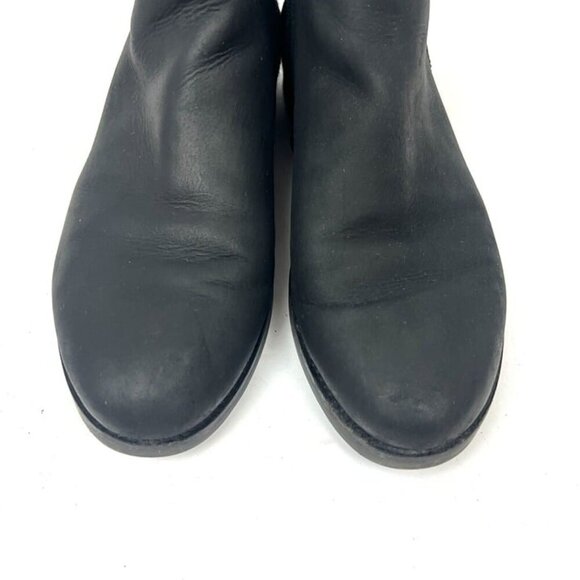 Geox Women's Black Leather Side Zipper Ankle Boots Fur Booties Sz 39.5 Capsule - Picture 3 of 9